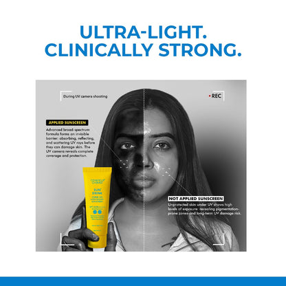 Conscious ChemistÂ® Dewy Ceramide Sunscreen SPF 50 PA++++ In-Vivo Tested | For Oily Skin | UVA/UVB & Blue Light Protection | Fragrance-Free | For Men & Women, All Skin Type - Sun Drink | 20g