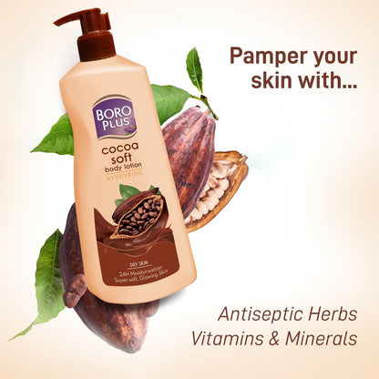 BOROPLUS Boro Plus Cocoa Soft Body Lotion For Skin Combination, 400 Ml, 1 Count
