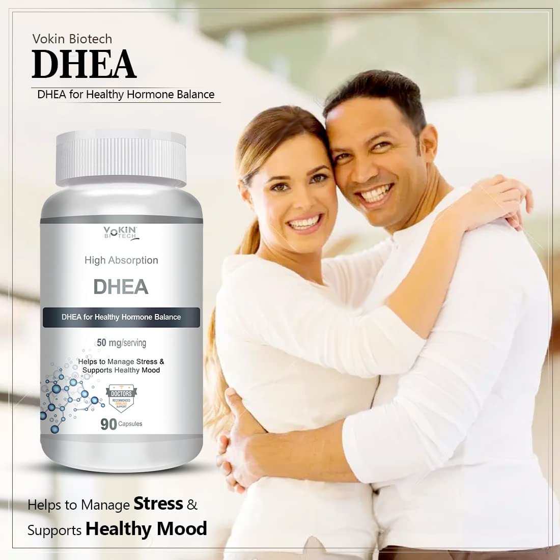 Vokin Biotech DHEA 50mg | Supports Healthy Mood | 90 Capsules