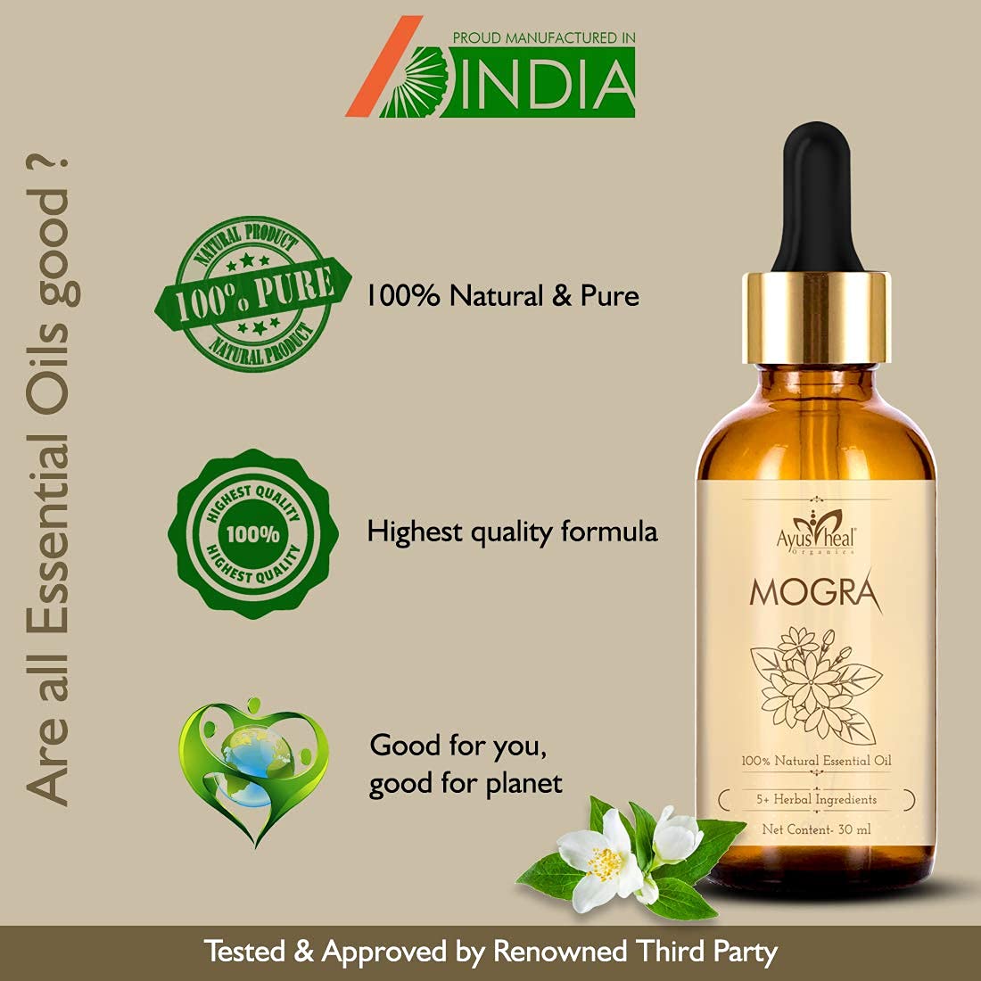 Mogra Essential Oil 100% Pure & Natural 30 ML (Mogra)