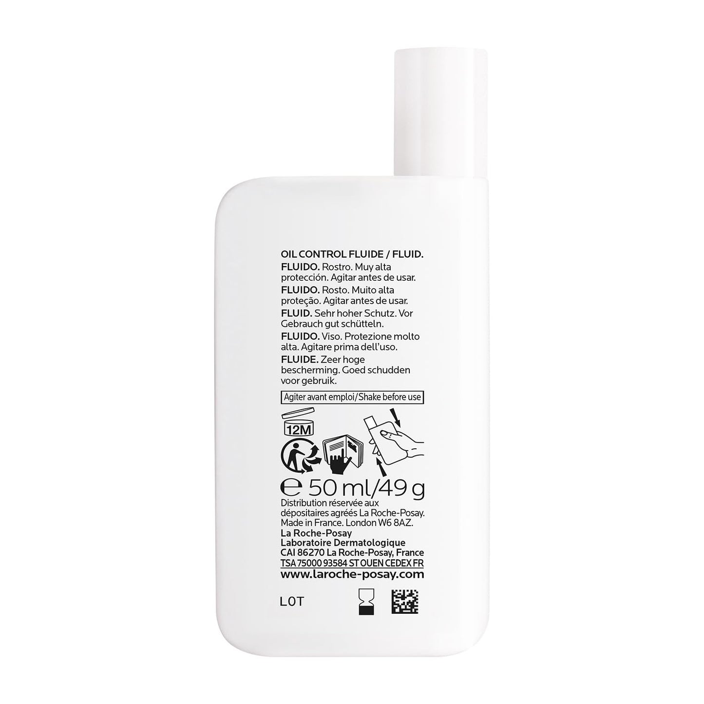 La Roche-Posay Anthelios UVMUNE400 Oil Control Invisible Fluid SPF50+ PA++++ Broad Spectrum UV Protection, Ultra-Lightweight, Mattifying, Non-perfumed Sunscreen for Oily & Acne-Prone Skin, 50ml