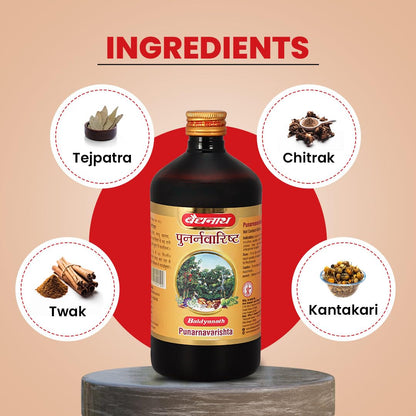 Baidyanath Ayurved Punarnavarishta - 450ML | An Ayurvedic Formulation Helpful In Liver & Kidney Disorders, Body Pains, Skin Diseases