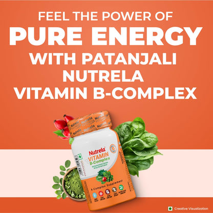 Nutrela Daily Energy Biofermented B Complex for Men & Women - 30 Veg Capsules