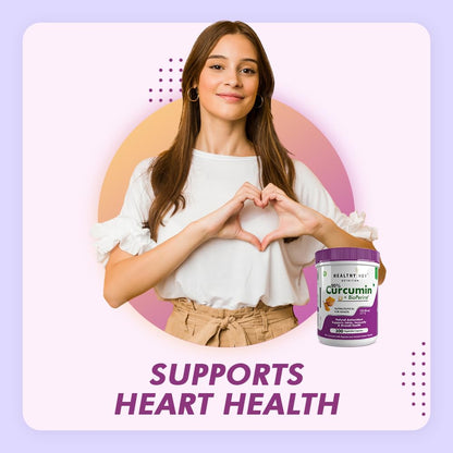 HealthyHey Nutrition Curcumin with Bioperine 1310mg (Ultra Pure) | Organic Turmeric, 300 Vegetable Capsules with Piperine