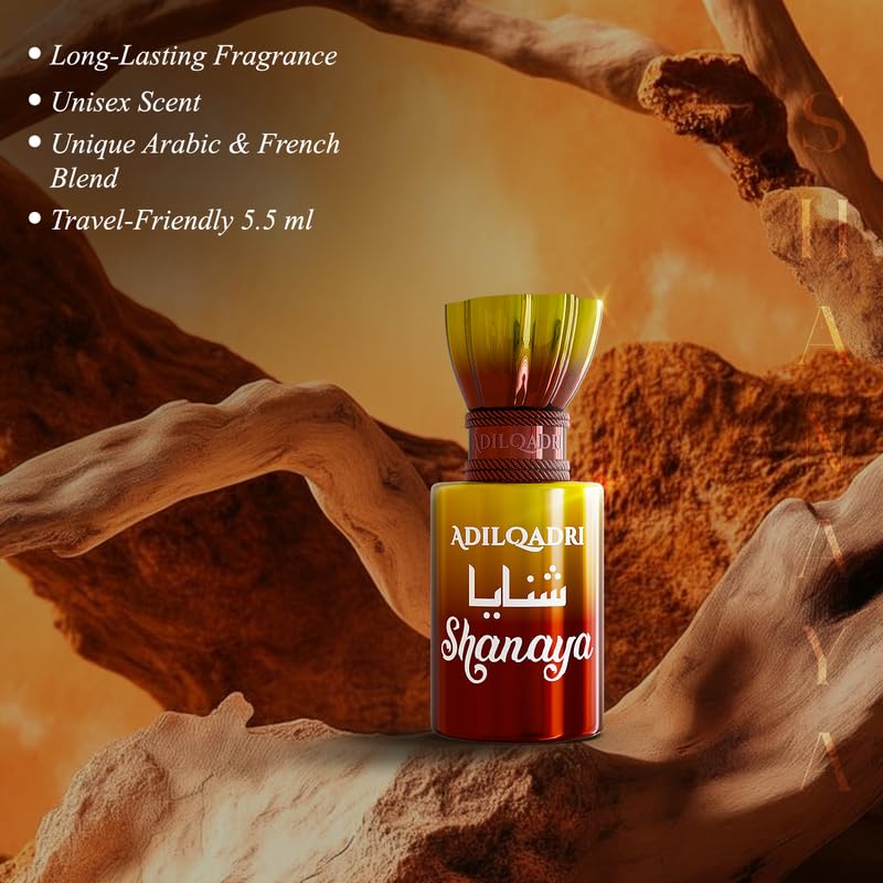 Adilqadri Shanaya Attar for Men & Women | Arabic & French Blend | Chocolate, Amber & Wood Fragrance Notes | Long-Lasting Non-Alcoholic Roll-On Attar | Ideal Gift |5.5ML Pack