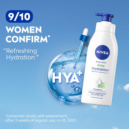 NIVEA Aloe Hydration Body Lotion, 400ml | 72H Moisturization | With Deep Moisture Serum & 100% Natural Aloe Vera Extracts | All Skin Types
