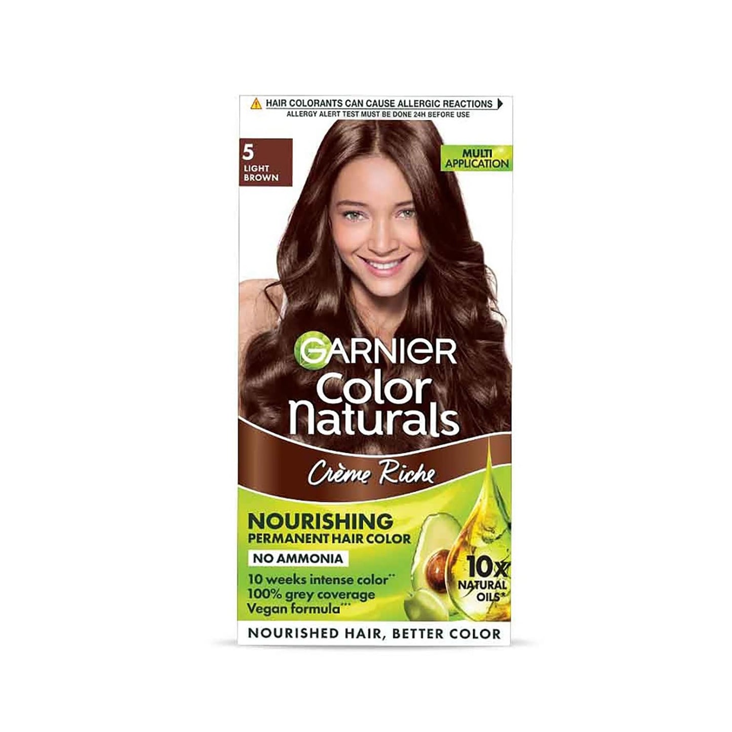 Garnier Color Naturals CrÃ¨me hair color, Shade 5 Light Brown, 70ml + 60g