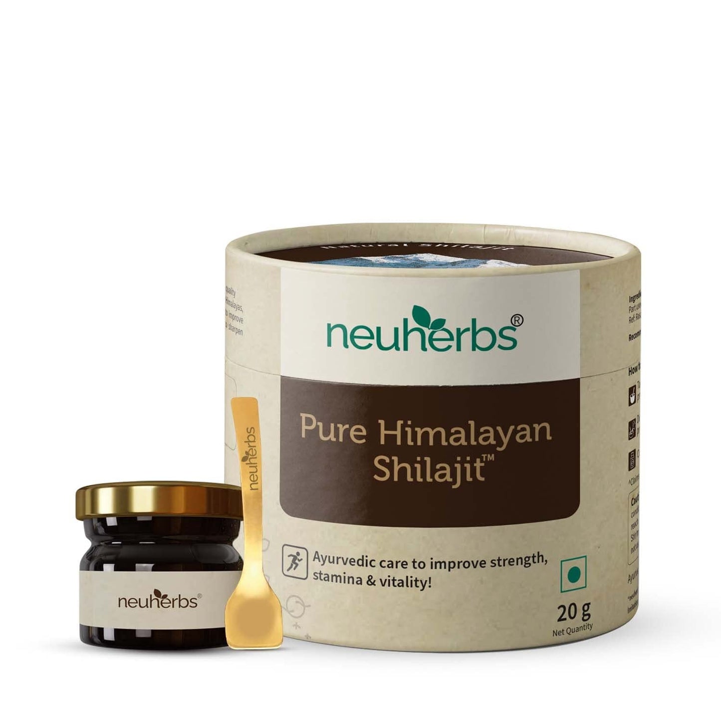 Neuherbs Shilajit - 20g | Pure Himalayan Shilajeet Supplement For Men & Women With 75% Fulvic Acid | Boost Energy, Stamina & Strength | Lab Tested For Heavy Metal