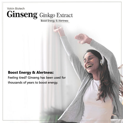 Vokin Biotech Ginseng Ginkgo Extract For Blood Circulation 90 Veg Capsules