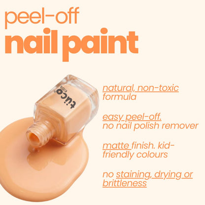TucoÂ® Kids Water Based Safe Nail Polish for girls | Easy to Peel Off, Non Toxic, Natural & Safe for Kids | Play Safe with Chemical Free Nails for Daughters | Pack of 1x5ml | Orange