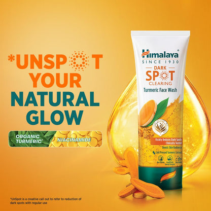 Himalaya Dark Spot Clearing Turmeric Face Wash | Reduce dark spots in 7 days | Organically sourced & Cold-pressed turmeric | 50ml