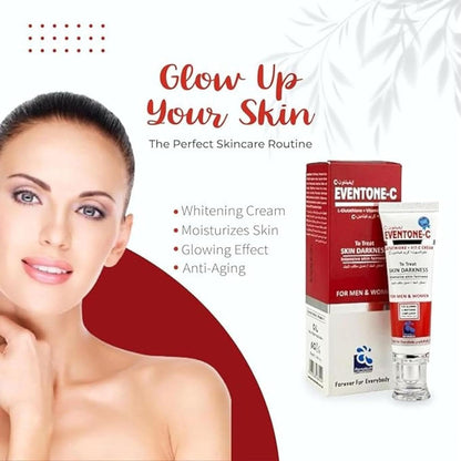 Eventones- C Cream with L Glutathione and Vitamin C: Premier Face Glowing Cream for Radiant, Even-Toned Skin, 30Ml