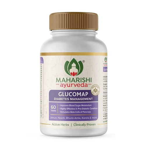 Maharishi Ayurveda Glucomap For Diabetes Management With Jamun,Karela,Neem,Arjuna Help Control Blood Sugar Levels Natural Glucose Regulator Helps In Blood Sugar Metabolism 60 Tablets