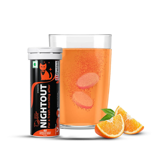 Fast&Up NightOut | 10 Effervescent tabs | Instant Hangover Relief | Helps detoxify liver | Rapid hydration & energy | Helps prevent Hangover | Zero sugar, Orange Flavour