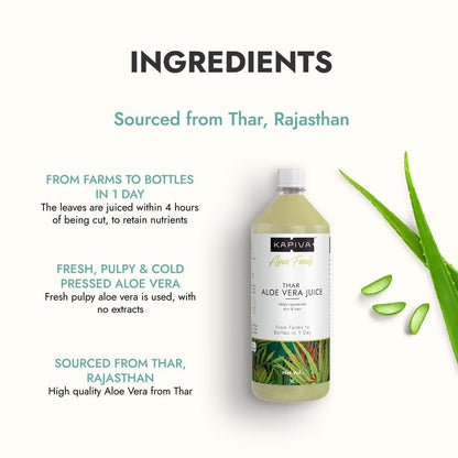 Kapiva Wild Amla 1L + Kapiva Thar Aloe Vera Juice (with Pulp) | Cold-pressed Juice Combo to Help with Glowing Skin, Hair Care, and Detox (1L)