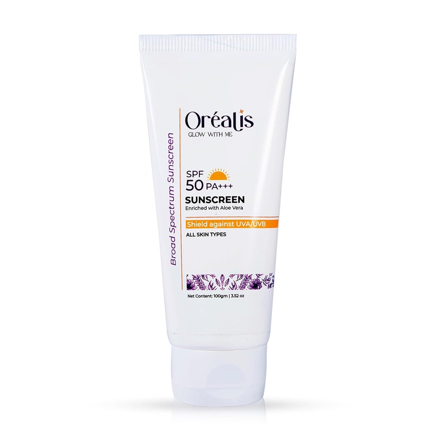 OrÃ©alis Sunscreen Cream 100gm with UVA UVB PA+ Protection | Moisturizer with Aloe Vera | Broad Spectrum Lightweight Non-Greasy Face Sunscreen for All Skin Types Men & Women