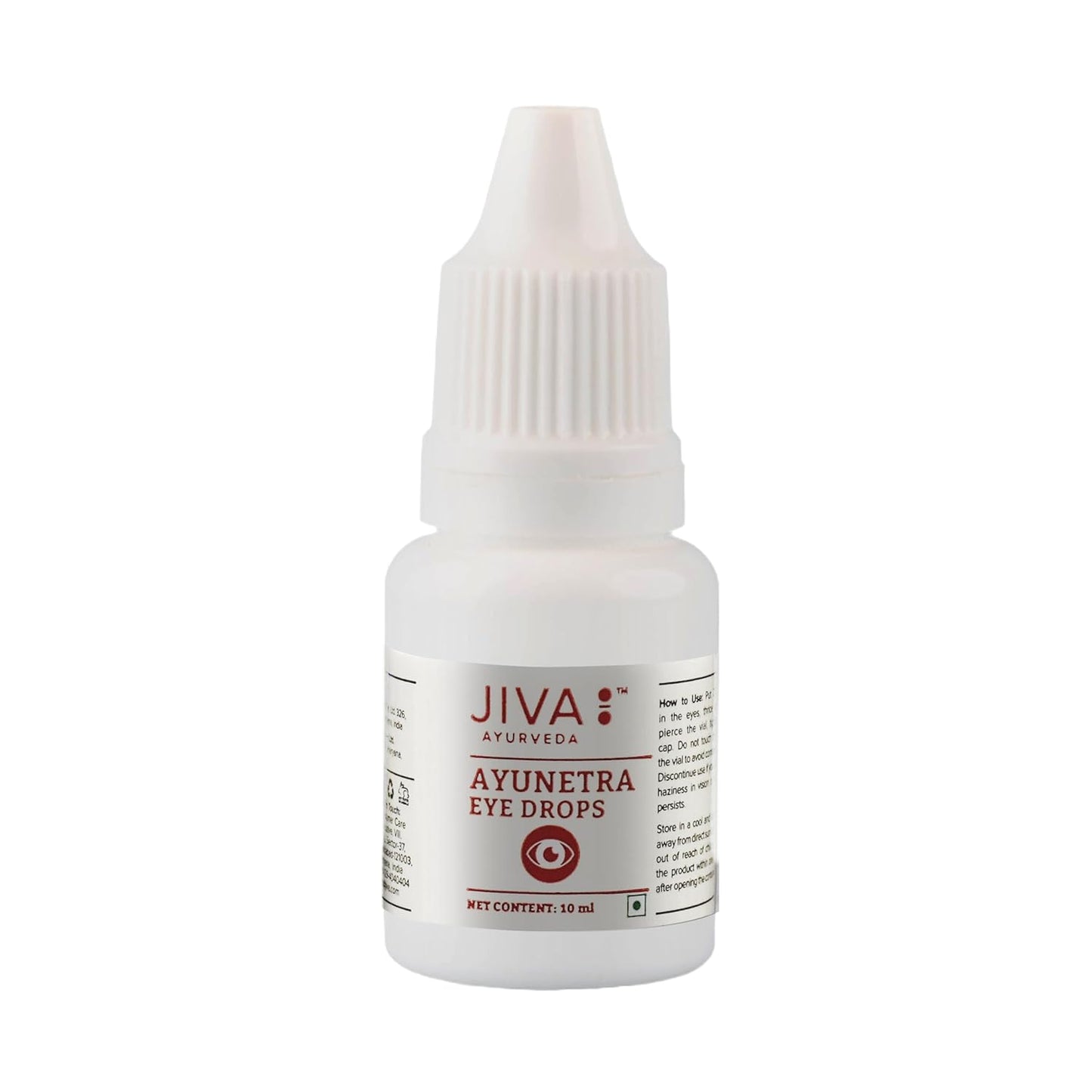 Jiva Ayunetra Eye Drops - 10ml | 100% Pure & Natural | Cleanses, Cools & Lubricates dry Eye's