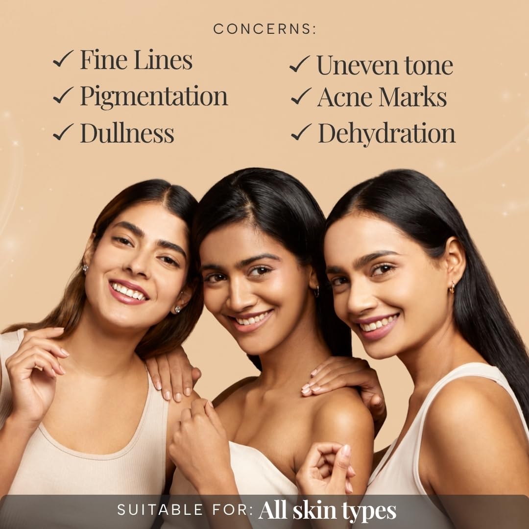 RAS Luxury Oils Radiance 24K Gold Brightening 8 in 1 Face Gel Serum Hydrates Skin, Reduce Pigmentation, With 148 Hours of Hydration Infused with Hyaluronic Acid, Saffron, Manjistha & Rosehip