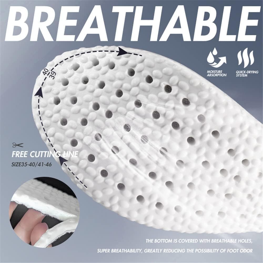 Purastep Memory Foam Shoe Insoles, Elastic Shock Absorbing Height Increasing Sports Shoe Insoles For Men And Women Cuttable Soft Breathable Honeycomb Orthotic Replacement Inserts | UK 9-10 | 1 Pair