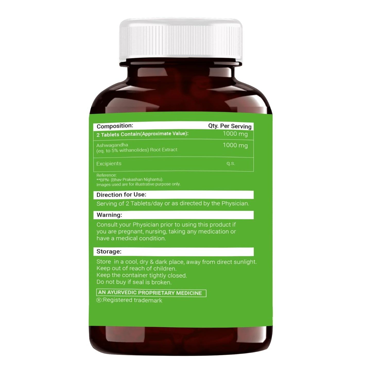 OSOAA Ashwagandha 1000mg Tablets | Stress & Anxiety Relief Supplement | Natural Ashwagandha Root Extract | Boosts Energy, Rejuvenates Mind & Body | 60 Veg Tablets