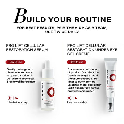 Novology Pro-Lift Cellular Restoration Under Eye Gel CrÃ¨me, 15g, With 3% Diosmin + Forskolin + Peptides, For Targeted Under Eye Care, Clinically Proven, Fragrance Free, Paraben Free.