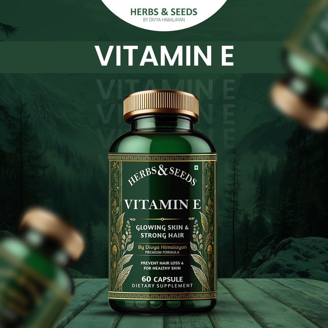 Simply Herbal Vit- E Capsules â€“ 100% Natural Vit- E Supplement with Vit- E â€“ Paraben Free â€“ 60 Capsules