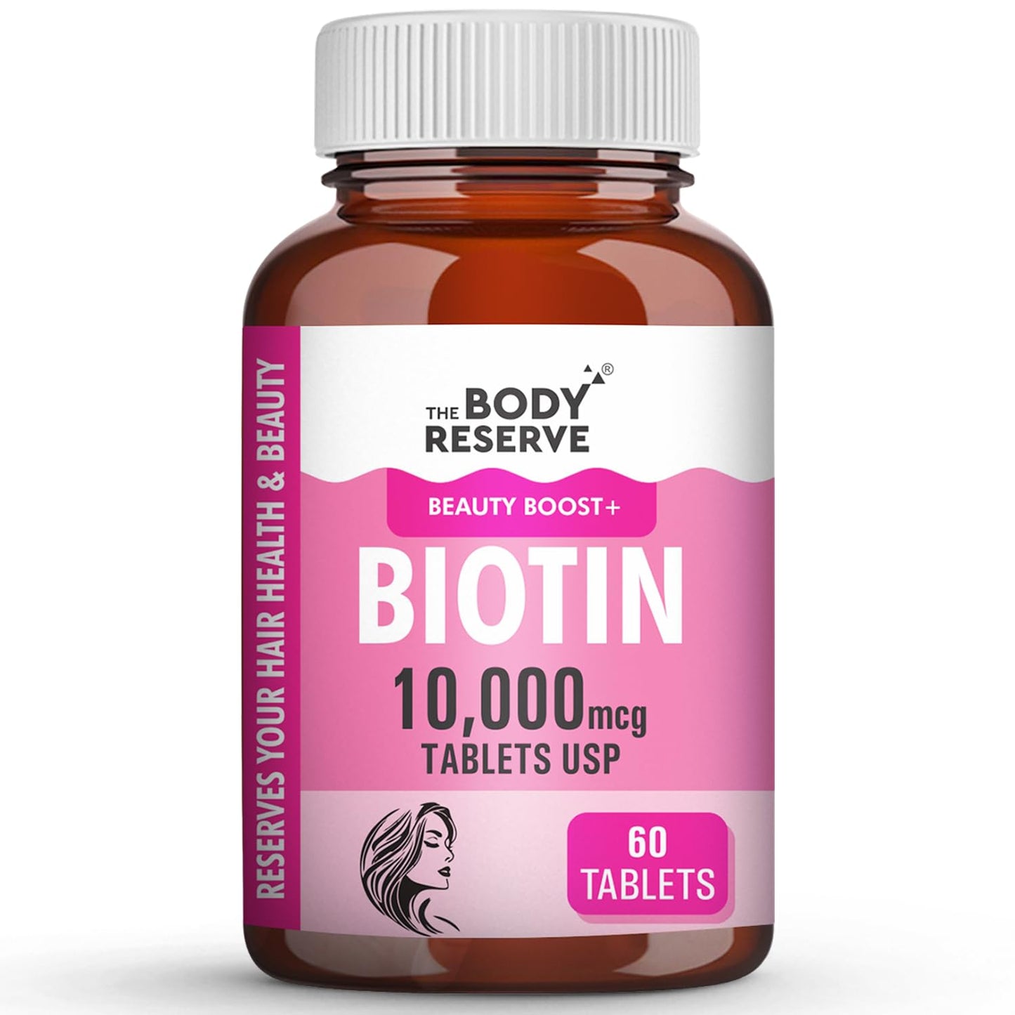 The Body Reserve Biotin 10000 mcg Tablet -60 Veg Tablets, Biotin Tablets For Hair, Skin & Nails, Hair Vitamins Biotin Supplement For Men & Women 2 Monthâ€™s Supply Pack