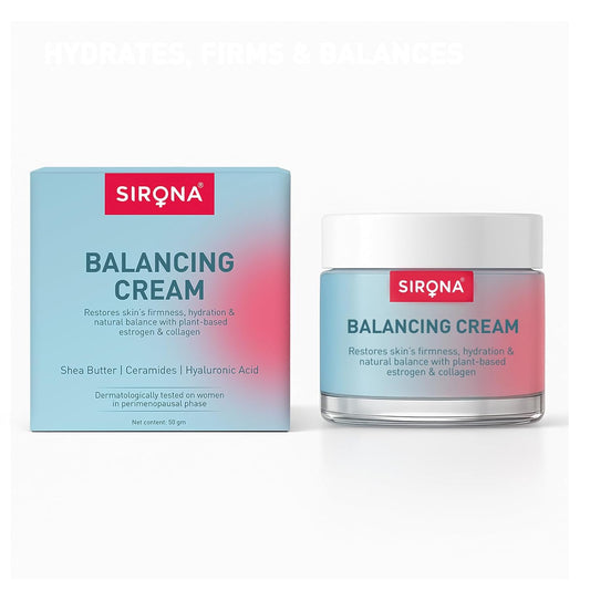 Sirona Skin Balancing Face & Body Cream for Women - 50 GM (Pack of 1) | Hydrating & Firming Moisturizer for Perimenopausal and Menopausal Skin | Restores Moisture & Elasticity | Dermatologically Tested