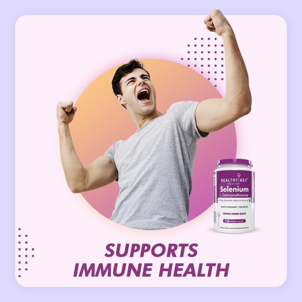 HealthyHey Nutrition Selenium 40mcg, 120 Capsules | Immune Support & Superior Absorption | Non-GMO