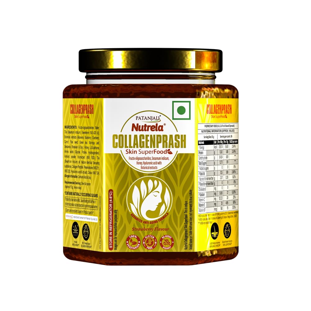 Nutrela Collagen Prash Supplement for Glowing & Younger Looking Skin - 400g | Patanjali Collagen Builder Skin Super Food for Men & Women