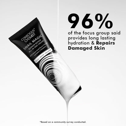 Conscious ChemistÂ® Snail Mucin Moisturizer | 20g | Face Cream for Men & Women, Skin Barrier Repair Moisturizer, Daily Gel Cream with Korean Snail Mucin Extract, All Skin Type - Snail Magic