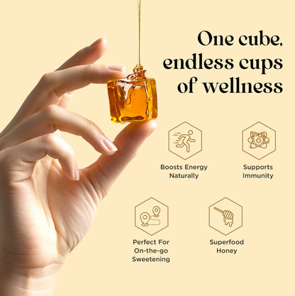 Hexhive Ginger Honey Cubes | Pure Honey with Real Ginger Extract | No Added Sugar | Immunity Boost | Travel-Friendly Cubes for Tea, Coffee & Detox Drinks | Wellness Snack | 300g