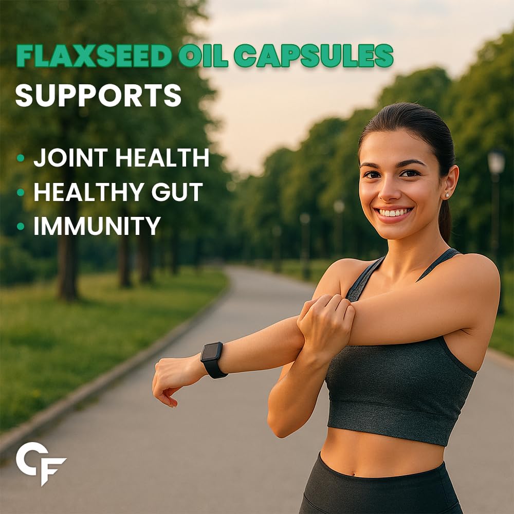 Carbamide Forte Cold Pressed Flaxseed Oil Omega 3 6 9 Capsules (1250mg) for Men and Women | Omega 3 Supplement | Omega 369 | Flaxseed Oil Omega3 Capsule | Omega Fatty Acid - 60 Capsules
