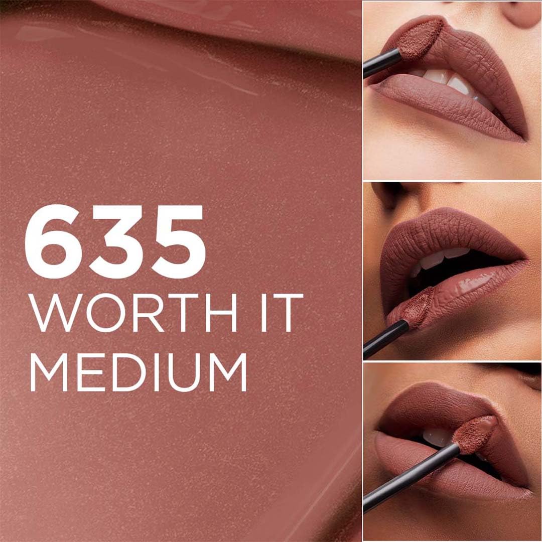 Lâ€™Oreal Paris Infallible Matte Resistance Liquid Lipstick- 635 Worth It Medium, 5ml