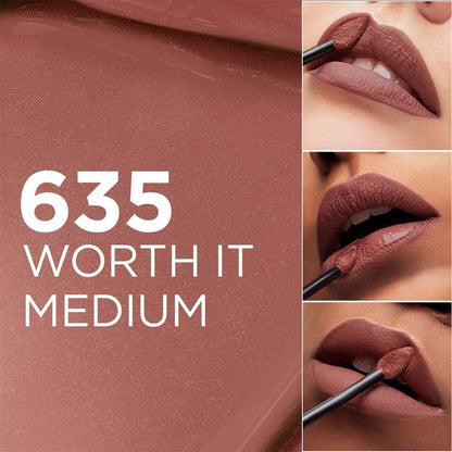 Lâ€™Oreal Paris Infallible Matte Resistance Liquid Lipstick- 635 Worth It Medium, 5ml