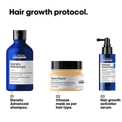 L'OrÃ©al Professionnel Density Advanced Shampoo for fine and thinning hair - 300ml | Professional shampoo that visibly increases hair volume | With Omega-6 complex | Density Shampoo For Men & Women
