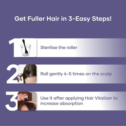 Saturn by GHC 0.5mm Derma Roller: 540 Titanium Micro Needles for Hair Growth & Hair Care | Minimize Hair Fall, Boost Follicle Stimulation | User-Friendly, Safe & Effective
