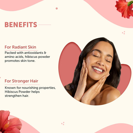 Neuherbs Organic Hibiscus Powder For Women & Men (100 gm, Pack of 1) | Ayurvedic Care To Boost Skin & Hair Health | 100% Natural & Vegan Friendly | Rich in Antioxident & Vitamin C | No Additives