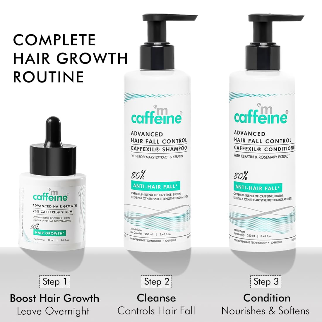 mCaffeine Advanced Hair Fall Control CaffexilÂ® Conditioner with Keratin, Biotin & Rosemary Extracts | 80% Hair Fall Control | Reduces Breakage, Improves Softness & Shine | For Men & Women - 250 ML