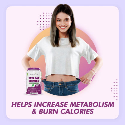 HealthyHey Nutrition Thermogenic Fat Burner - Weight Loss Supplement, Appetite Suppressant, & Energy Booster - Premium Fat Burning with Capsicum Extract - 60 Natural Veggie Diet Pills