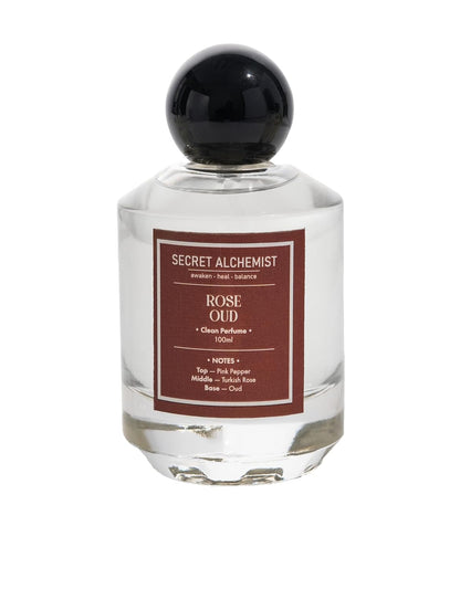 Secret Alchemist Rose Oud Eau de Parfum 100ml | Long Lasting Unisex Clean Perfume for Women & Men | Floral Woody | |High Concentration, Free from Phthalates, Gift, Day, Work & Night Wear