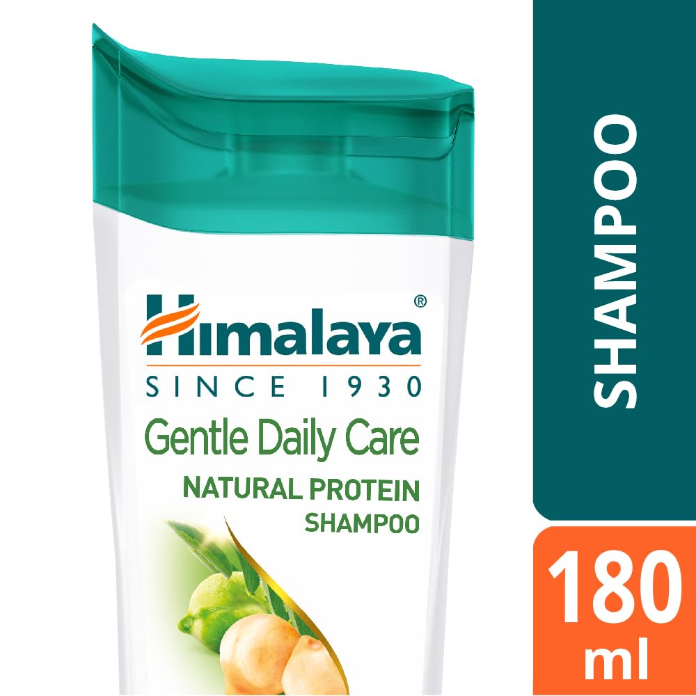 Himalaya Gentle Daily Care Natural Protein Shampoo, Gently cleanses & strengthens, With Chickpea, Licorice & Amla, For Women & Men, 180ml