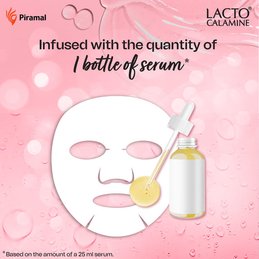 Lacto Calamine Vitamin C Face Sheet Mask |Instant Hydration |Glycolic Acid & D-Panthenol|30 g