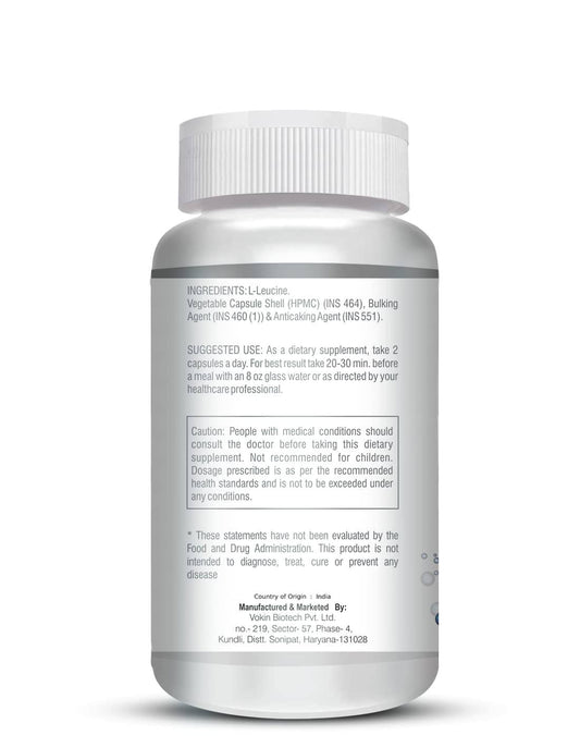 Vokin biotech L- Leucine â€“ Supports muscle Building, Muscle Strengthening â€“ 1000mg (90 Capsules)