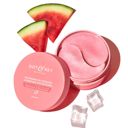 Dot & Key Watermelon Cooling Hydrogel Under Eye Patches for Dark Circles & Puffiness Reduction | With Hyaluronic & Niacinamide | Eye Patches | Instantly Hydrates, Cools & De-Puffs | 60 Patches
