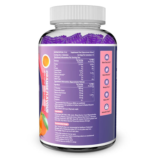 NATURYZ Yummeez Melatonin 10mg Gummies for Sleep - Non-Addictive | No Added Sugar | Valerian Root, Chamomile | Enhance Sleep Quality for Restful Nights, Wake Up Fresh & Energetic - 30 gummies(Orange Flavour)