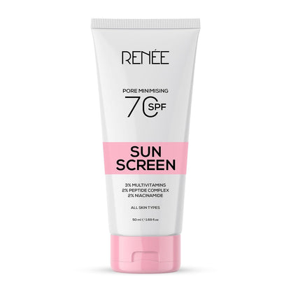 RENEE Pore Minimizing Sunscreen SPF 70 With 2% Niacinamide, 2% Peptide & 3% Multivitamins, 50Ml