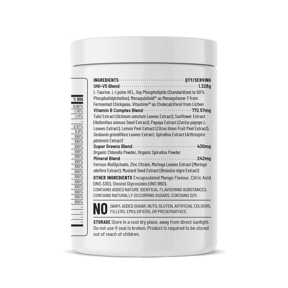Unived Vegan Essentials | Formulated for those on a Plant-Based diet | Adequately dosed Key Vitamins, Minerals, Supergreens, and Amino Acids | 30 Servings