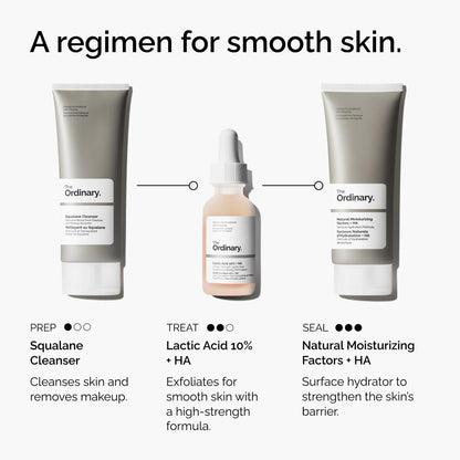 The Ordinary Lactic Acid 10% + Hyaluronic Acid 2%, High-Strength Exfoliating Serum for Smoother, Brighter Skin, 30ml