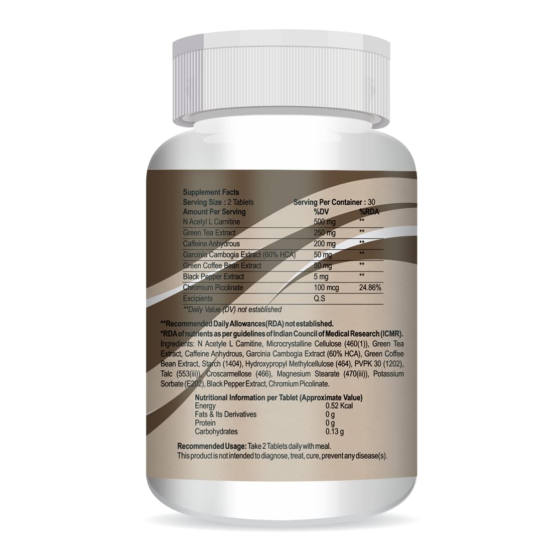 Vokin Biotech Lean Mass Thermogenic Fat Burner with Green tea Extract, N Acetyl L Carnitine, Garcinia Cambogia Weight loss product for Men & Women (60 Tablets)